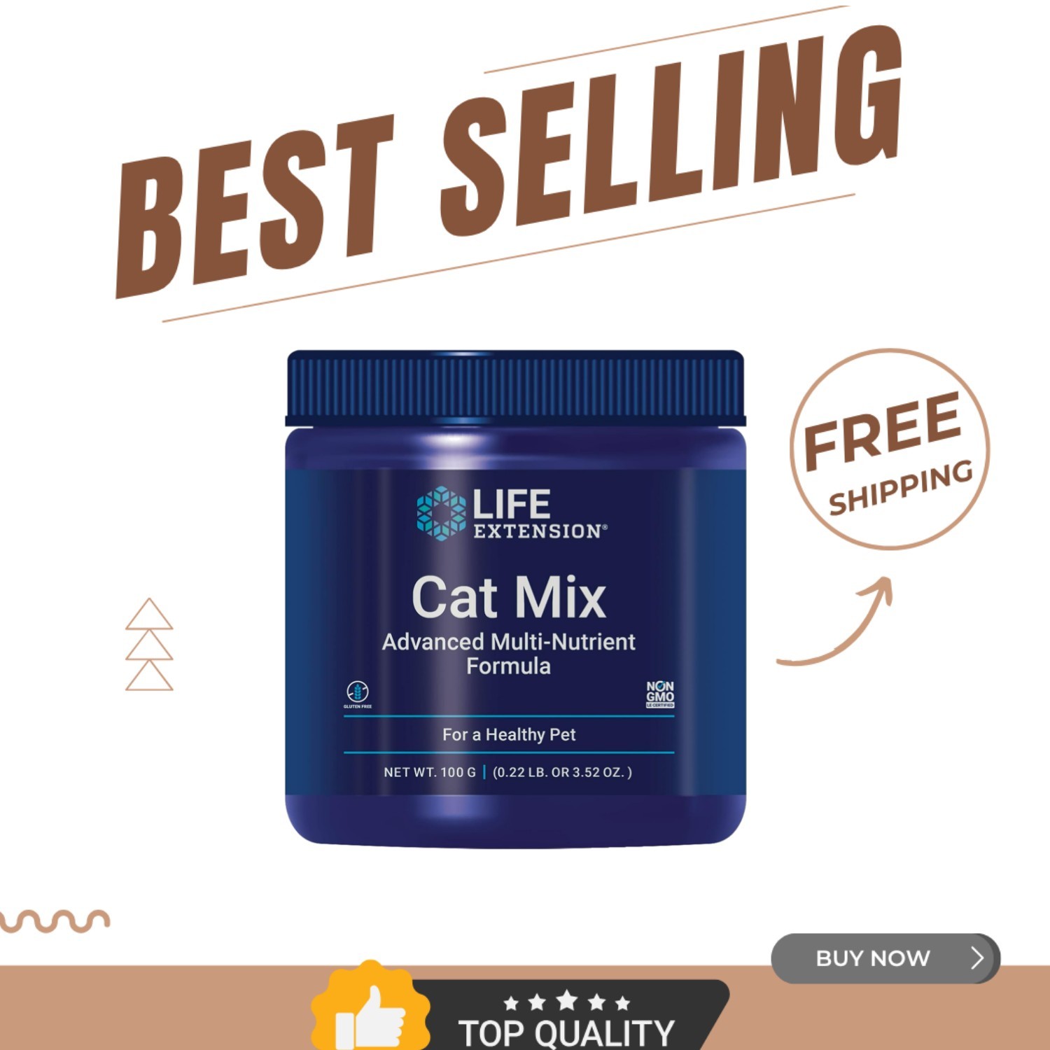 Cat Mix Heart Health Probiotic Supplements – 85 Servings of Essential Vitamins