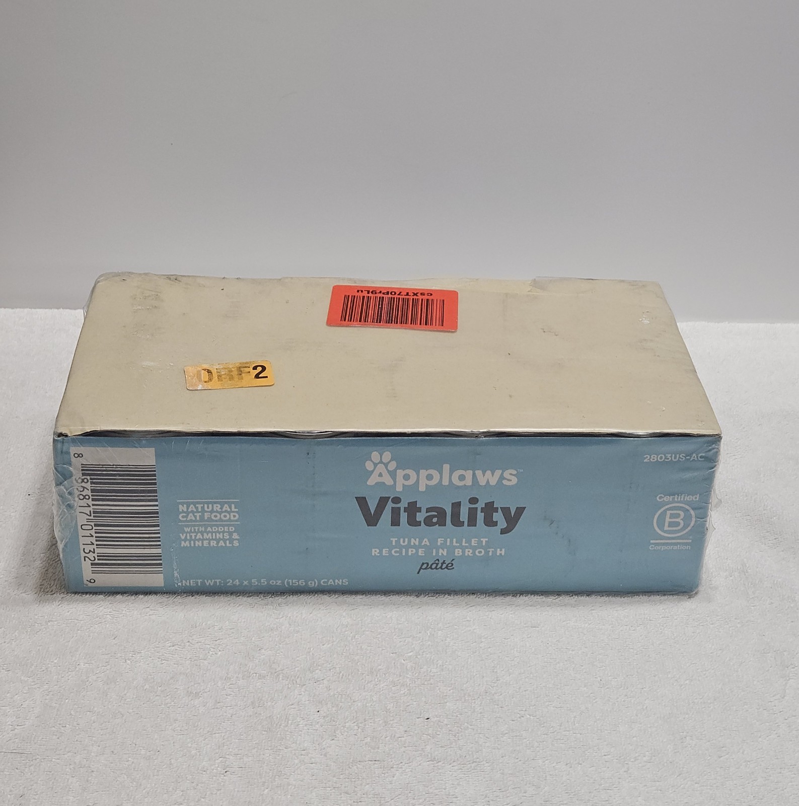 24 Pack!Applaws Vitality Tuna Fillet Recipe In Broth Pate For Cats 24 5.5oz Cans