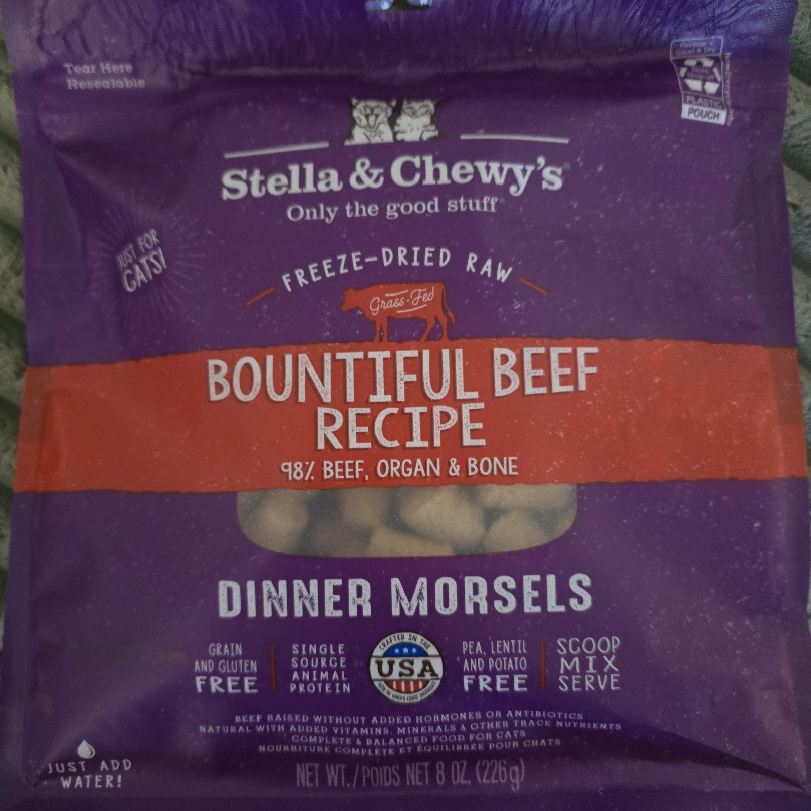 Stella & Chewy’s Freeze-Dried Raw Cat Dinner Morsels Premium Beef Recipe 8 oz