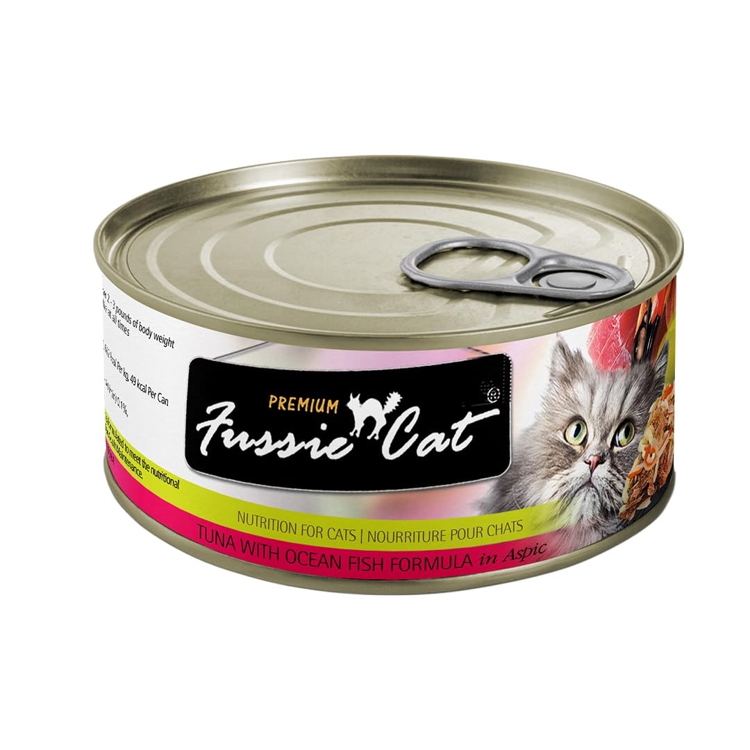 Fussie Cat Tuna & Ocean Fish in Aspic Grain-Free Wet Cat Food 2.82oz, case of 24
