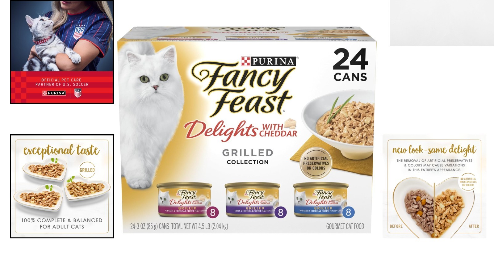 Purina 24-Pack: Cheddar Grilled Chicken, Turkey & Whitefish in Gravy Cat Food