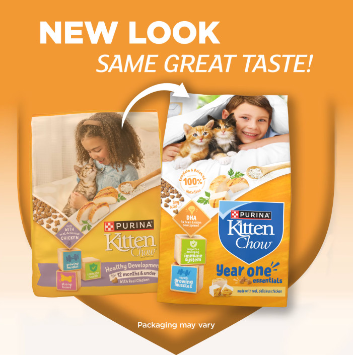 2 Pack Purina Kitten Chow Year One Essentials with Real Chicken High-Protein Com
