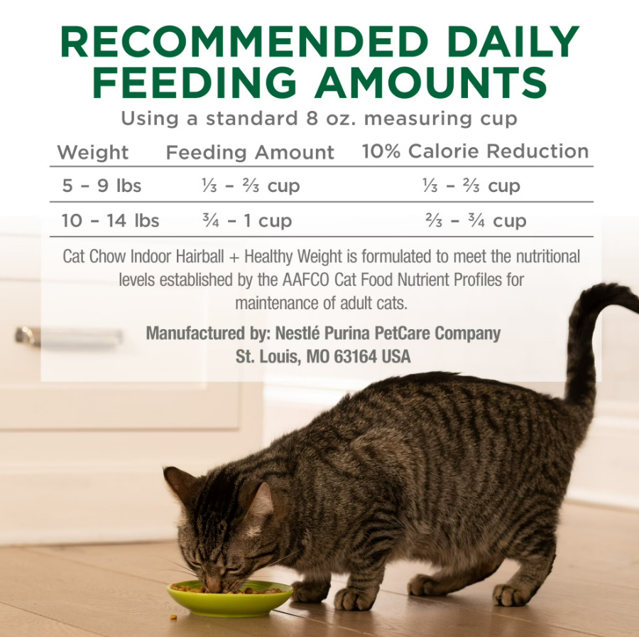 Purina Cat Chow Indoor Healthy Weight and Hairball Dry Cat Food W/ Chicken, 20lb