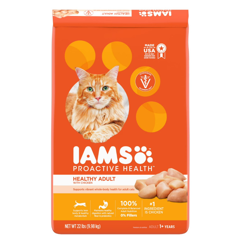 Iams Proactive Health Chicken Flavor Dry Cat Food, 22 Lb Bag