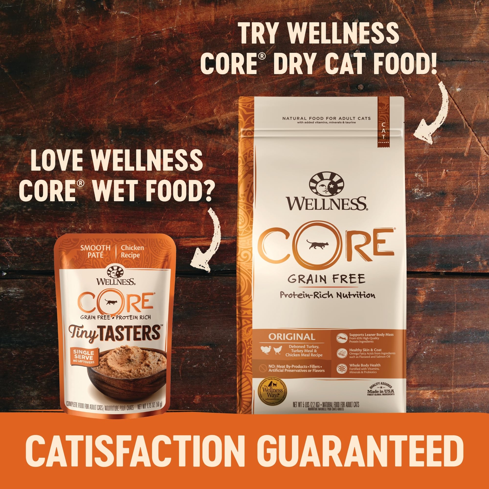 Wellness CORE Tiny Tasters Grain Free Tuna Salmon Wet Cat Food Pouch 12 Pack