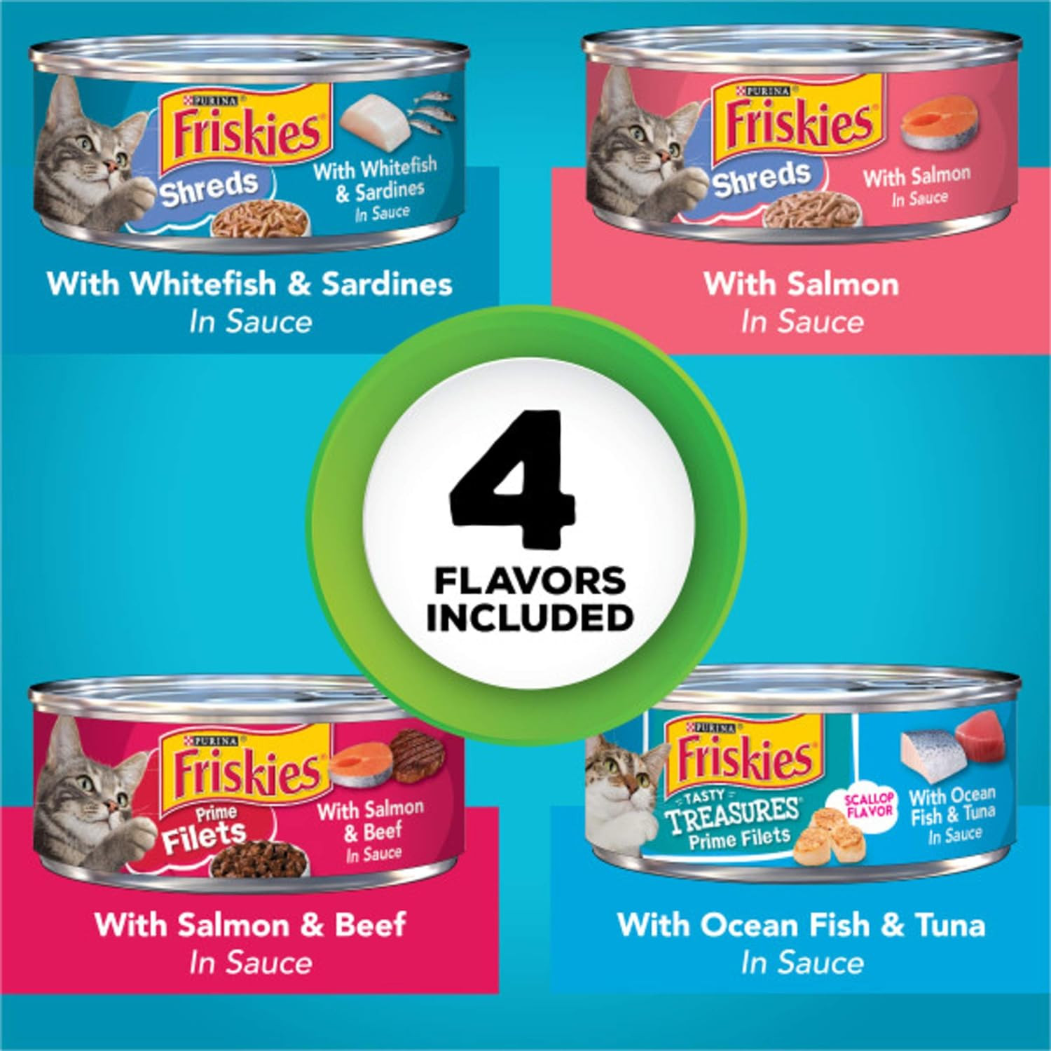 Purina Wet Cat Food Variety Pack Fish-A-Licious Extra Gravy, Prime Filets and T