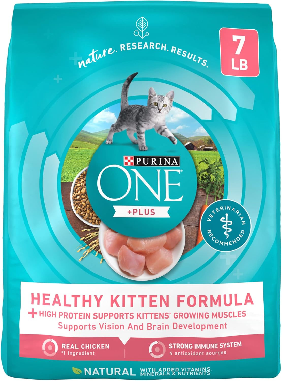 High Protein, Natural Dry Kitten Food, +Plus Healthy Kitten Formula – 7 Lb. Bag