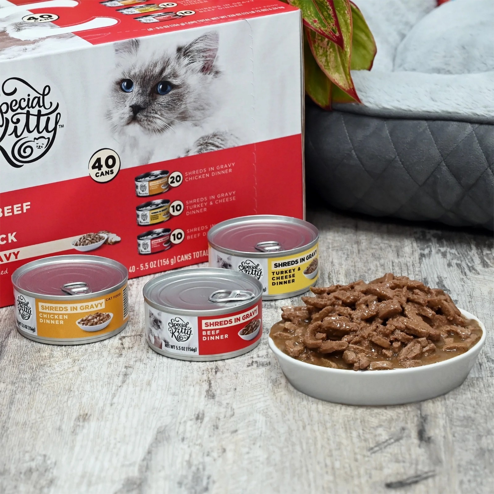 (2 pack) Special Kitty Poultry & Beef Cuts in Gravy Wet Cat Food Variety Pack, 5