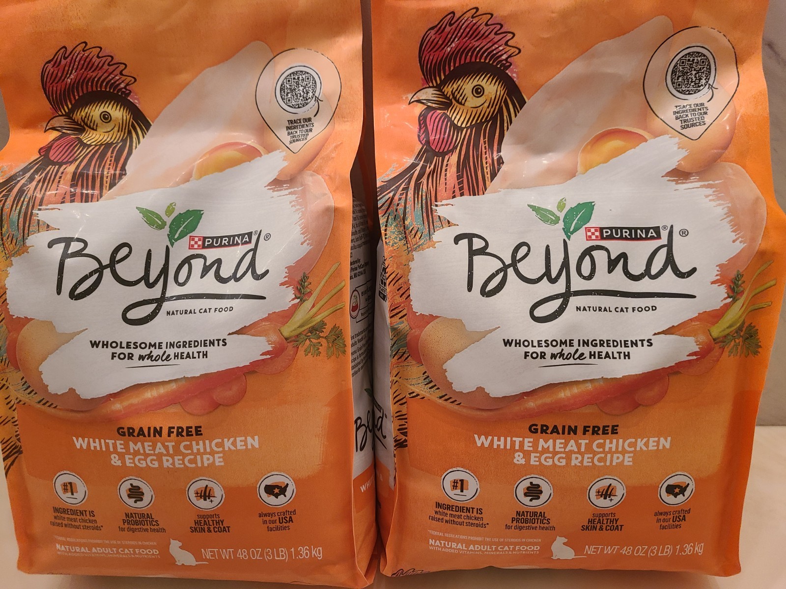 Purina Beyond Dry Cat Food Chicken and Egg Grain Free Set of 2 3 Pound Bags