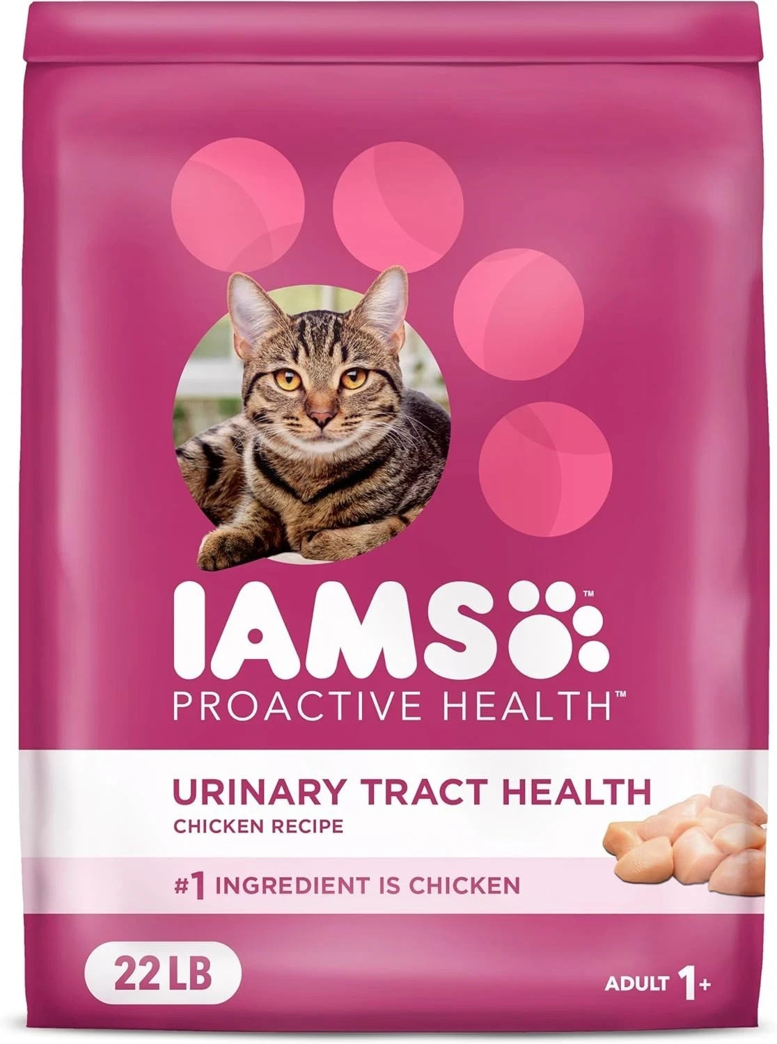 IAMS Proactive Health Adult Urinary Tract Healthy Dry Cat Food with Chicken, 22