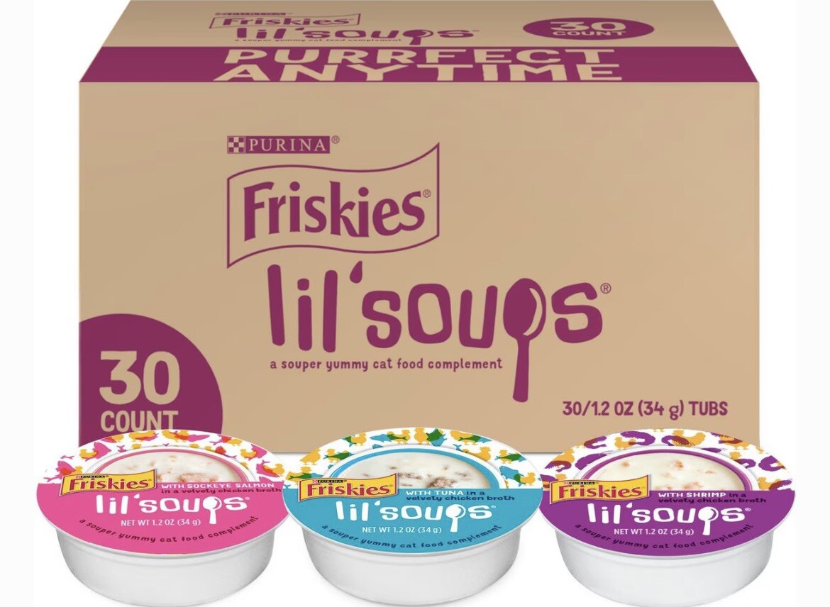 Purina Grain Free Wet Cat Food Lickable Cat Treats Variety Pack, Lil’ Soups W…