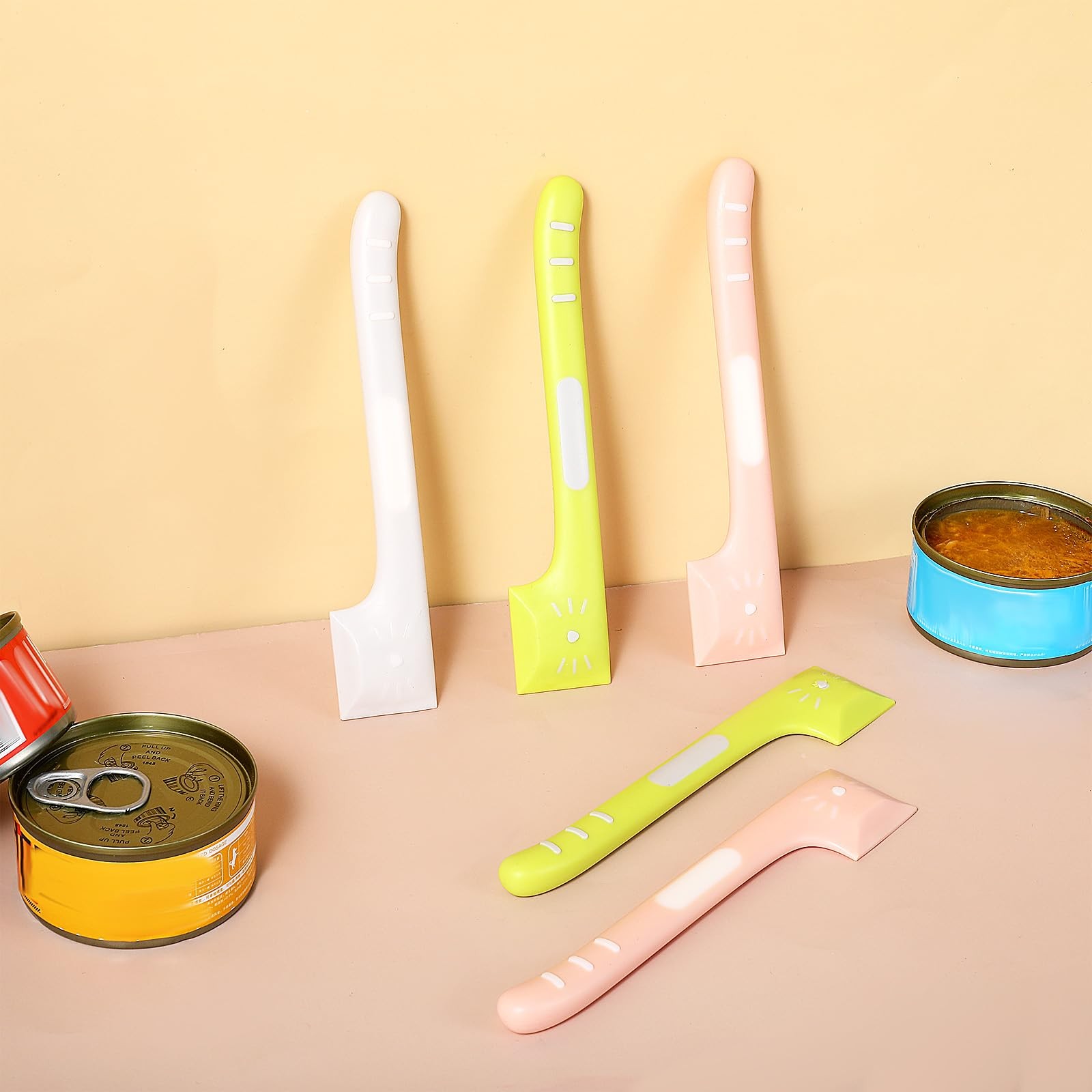 6 Pcs Cat Wet Food Spoon Pet Food Mixing Spoons Set for Dog Cat Feeding Can