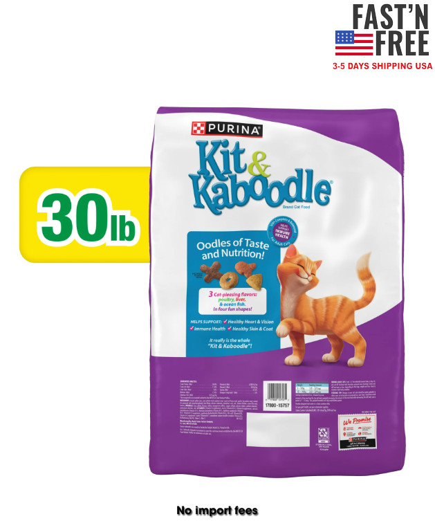 2 Bag Purina Kit & KaboodleOriginal, Indoor Dry Cat Food, Chicken,Turkey, 30 lb