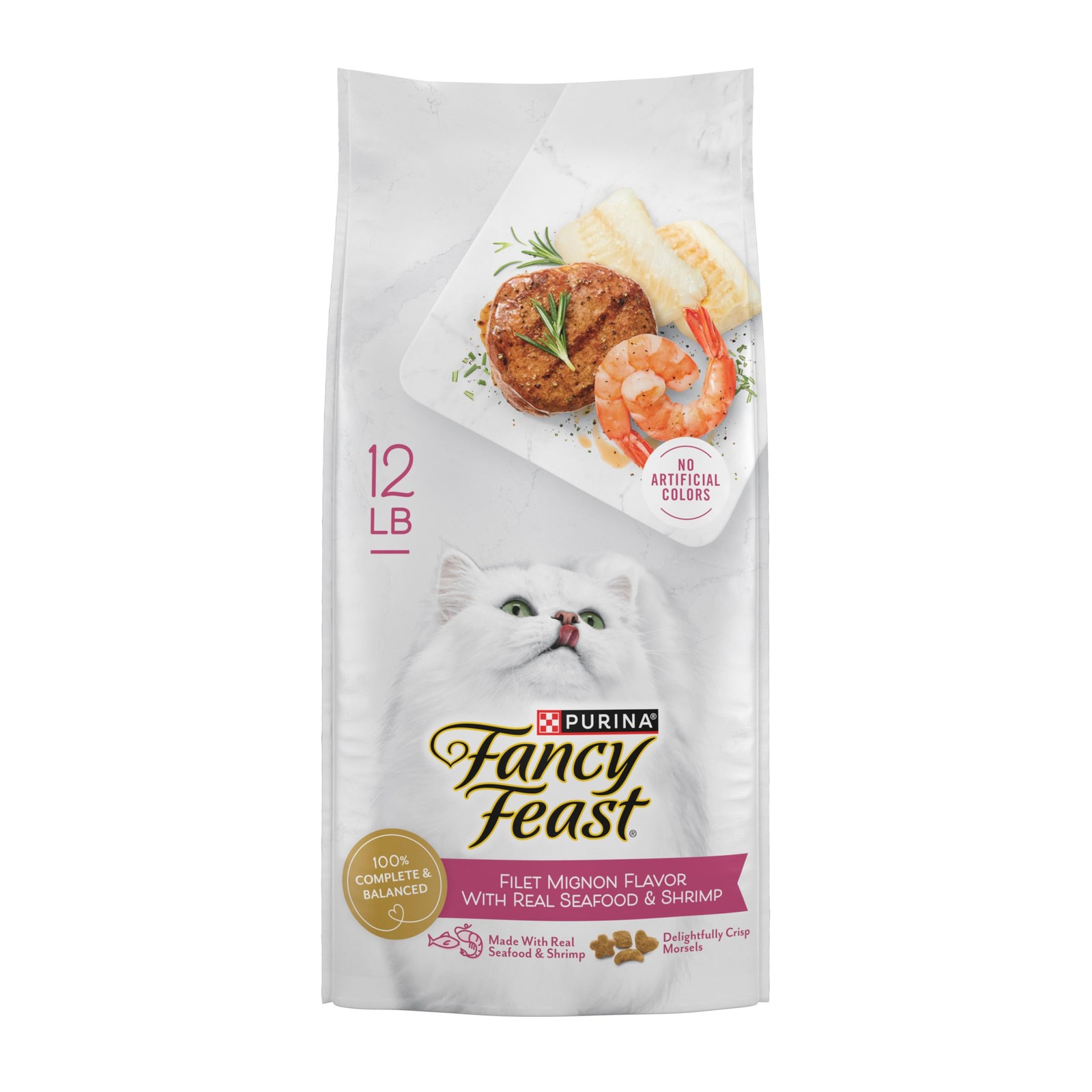 Purina Fancy Feast Dry Cat Food Filet Mignon Flavor with 12 Pound (Pack of 1)