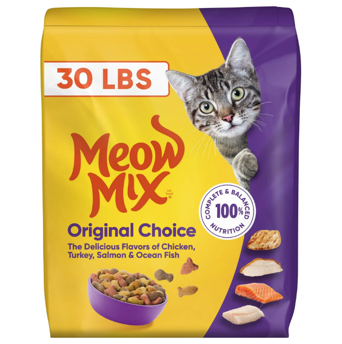 (2 pack) Meow Mix Original Choice Dry Cat Food, 30 lb. Bag