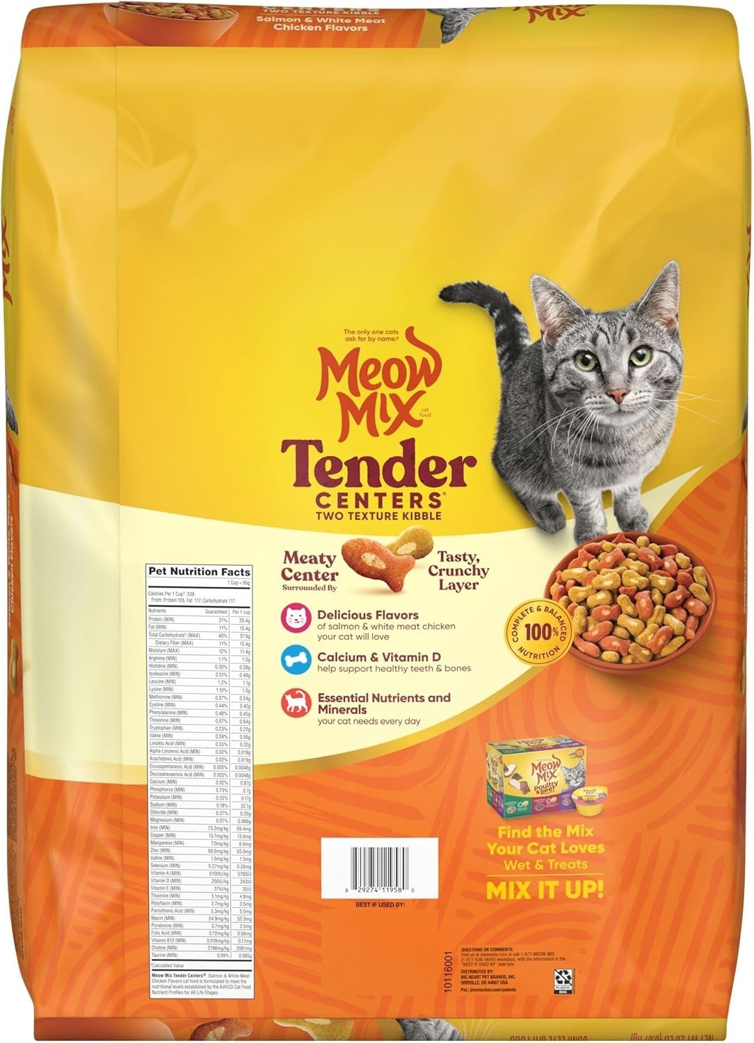 Tender Centers, Salmon & White Meat Chicken Flavors, Dry Cat Food, 20 lb. Bag