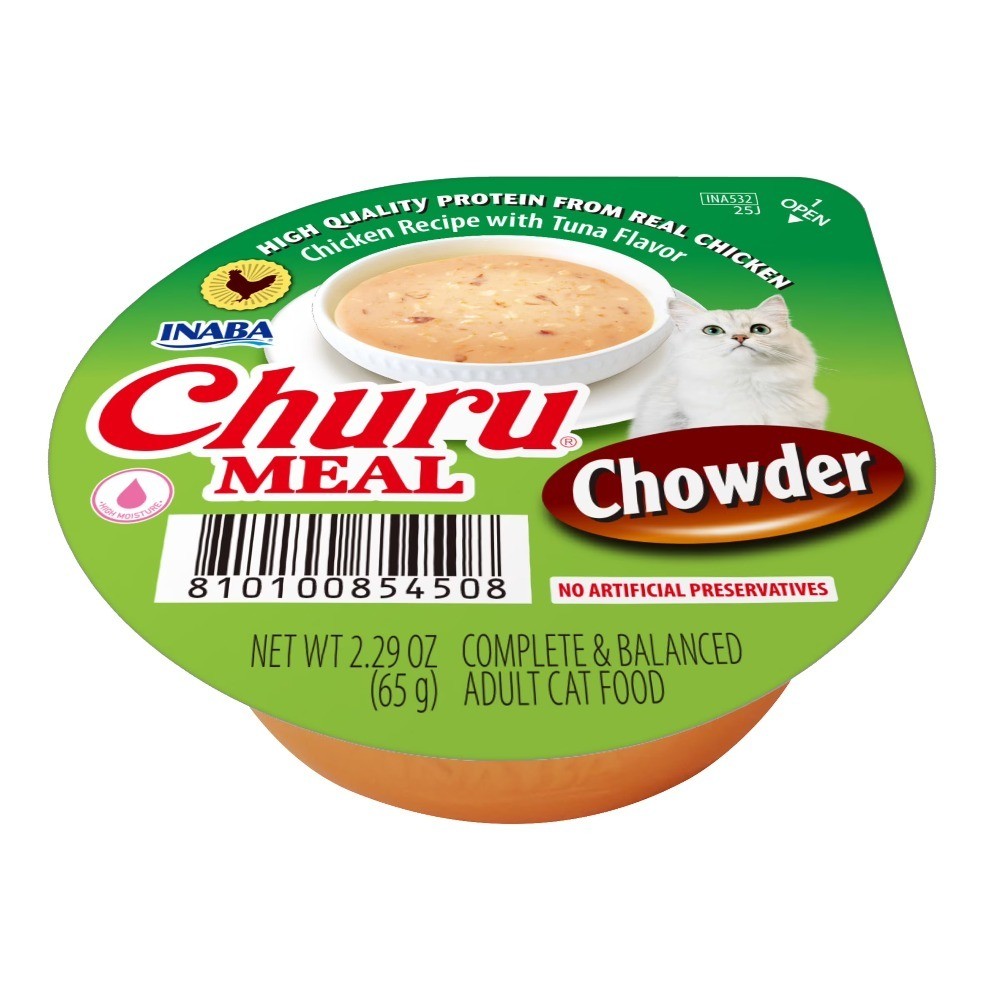 Chicken & Tuna Flavor Wet Cat Food Chowder for Adults, 6-Pack of 2.29 oz Cups
