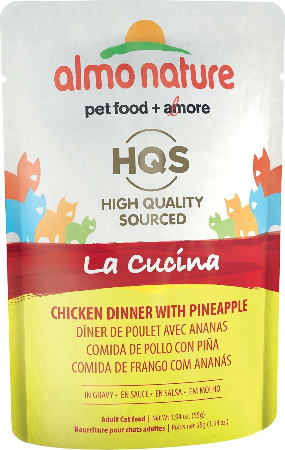 46245 Almo Nature USA HQS La Cucina Pouch Chicken with Pineapple in Gravy 24/1.9