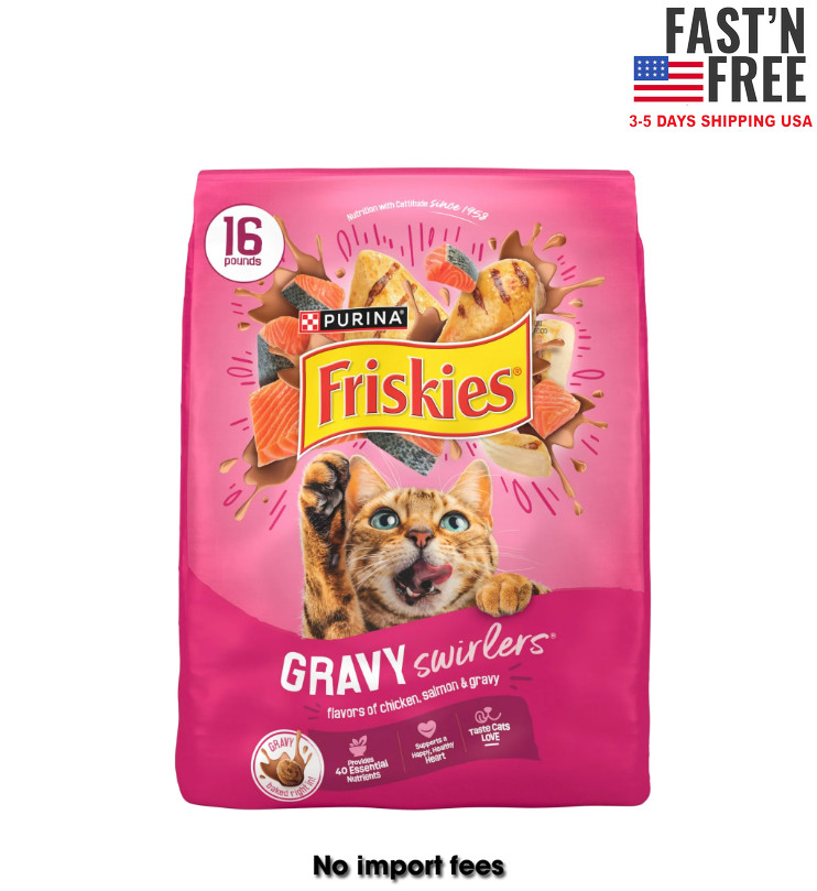 (3 pack) Purina Friskies Gravy Swirlers, Chicken, Salmon and Gravy, 16 lb Bag