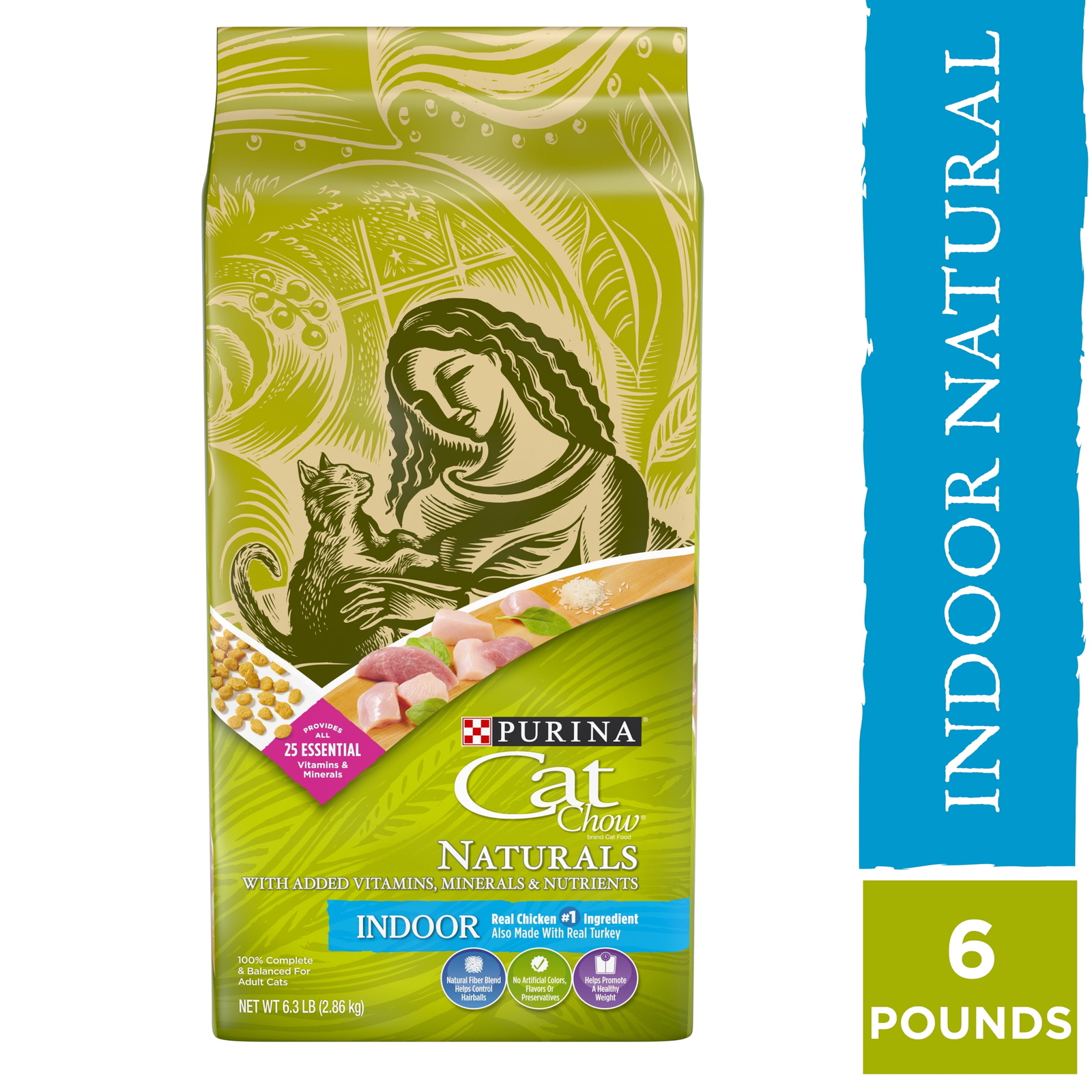 Indoor Dry Cat Food, Chicken & Turkey, 6 lb Bag