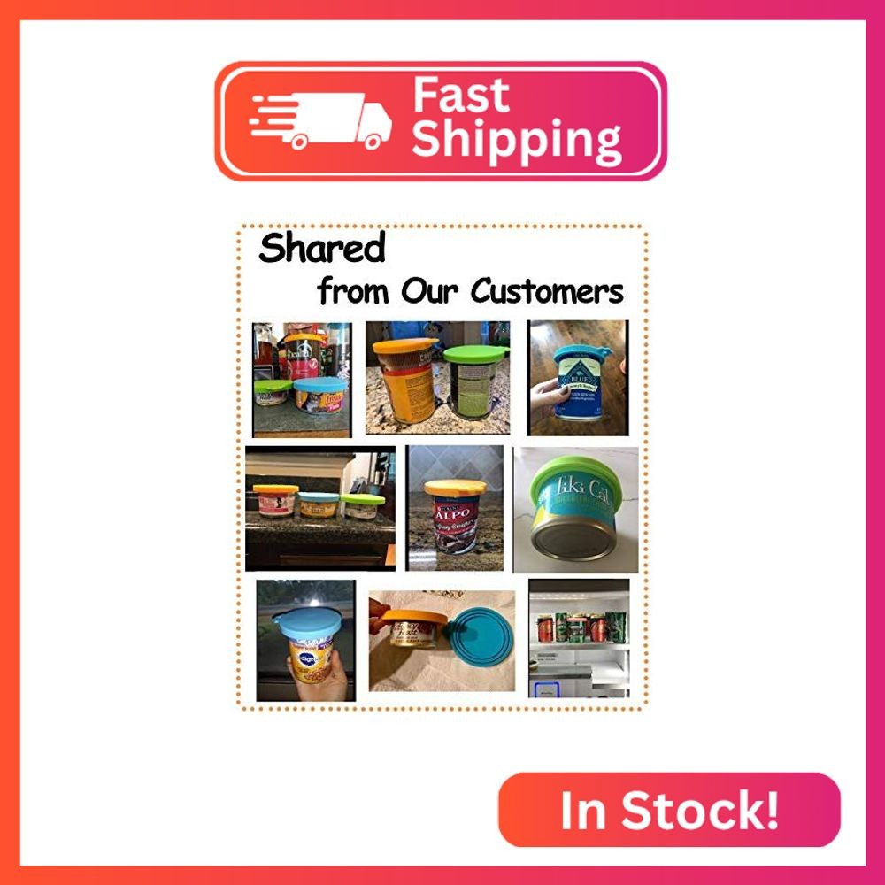 Comtim Pet Food Can Cover Silicone Can Lids for Dog and Cat Food(Universal Size,