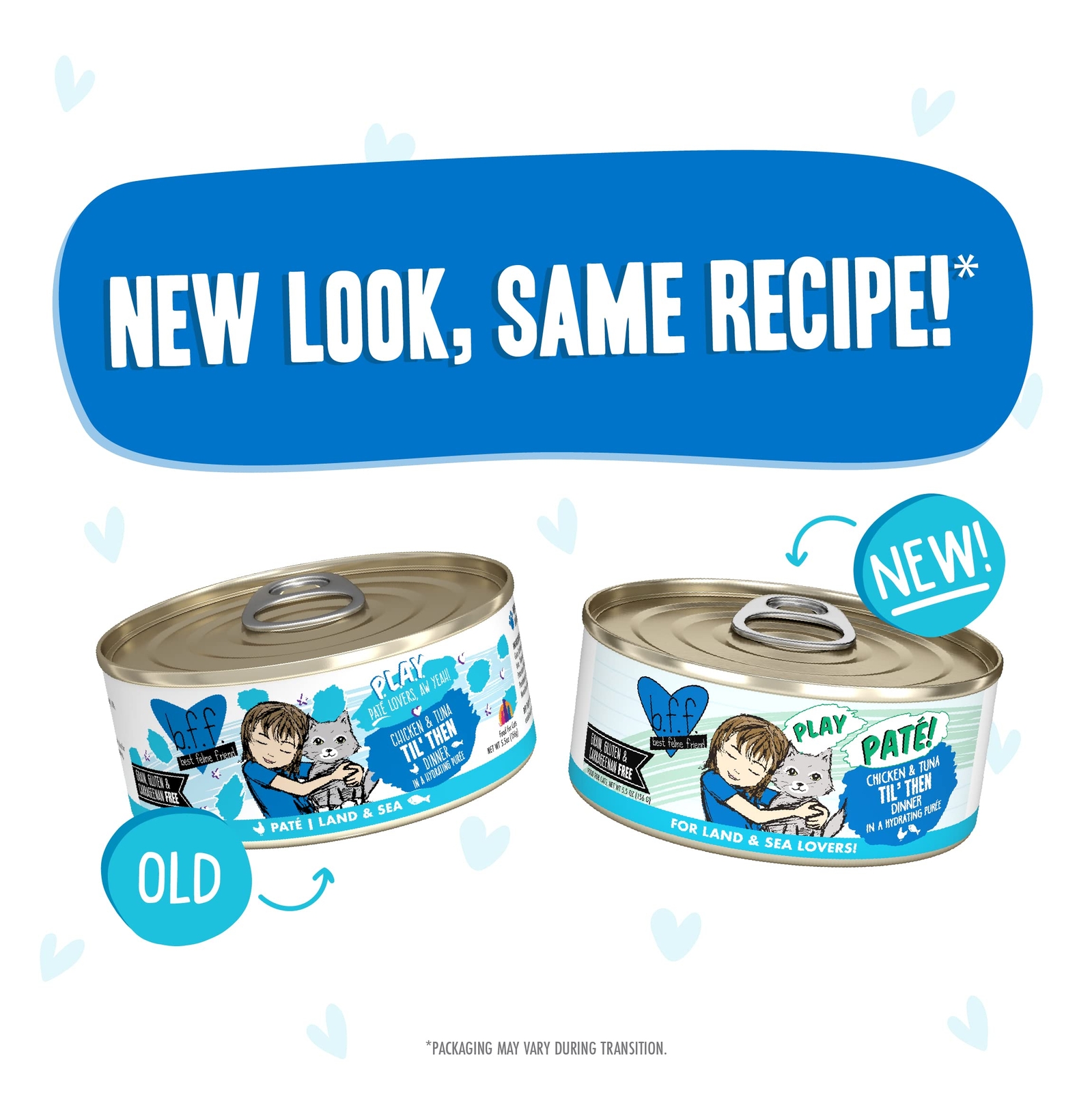 BFF Play Protein Rich Grain Free Wet Cat Food Chicken Tuna Pate 5.5oz Pack of 8