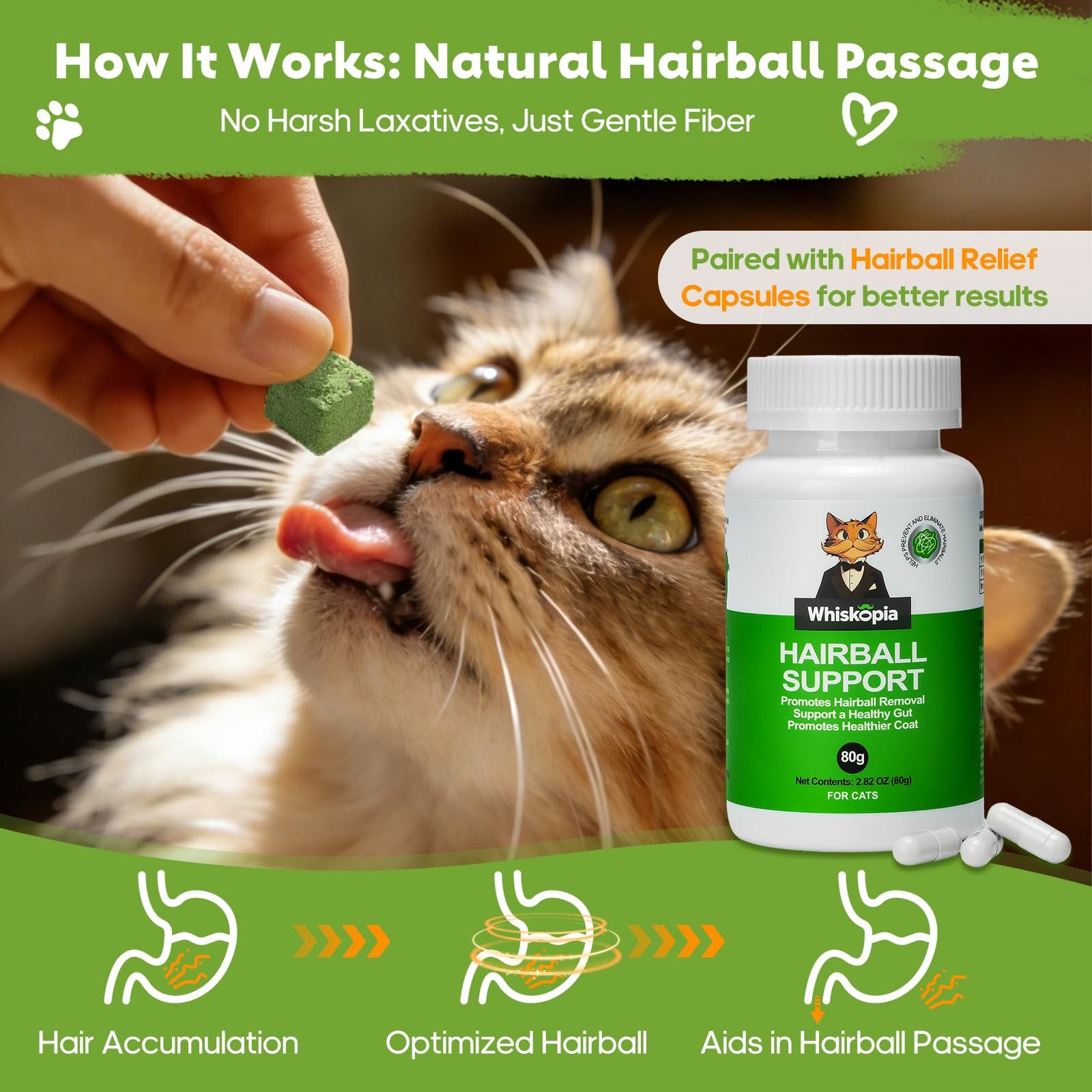 4.23oz Cat Grass Treats for Indoor Cats Freeze-Dried Cat Grass Pellets for Ha…