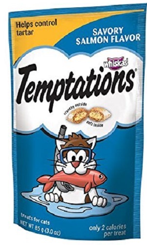 Whiskas 72304 3oz Temptations Savory Salmon Flavored Cat Snacks Treats – 12 Pack