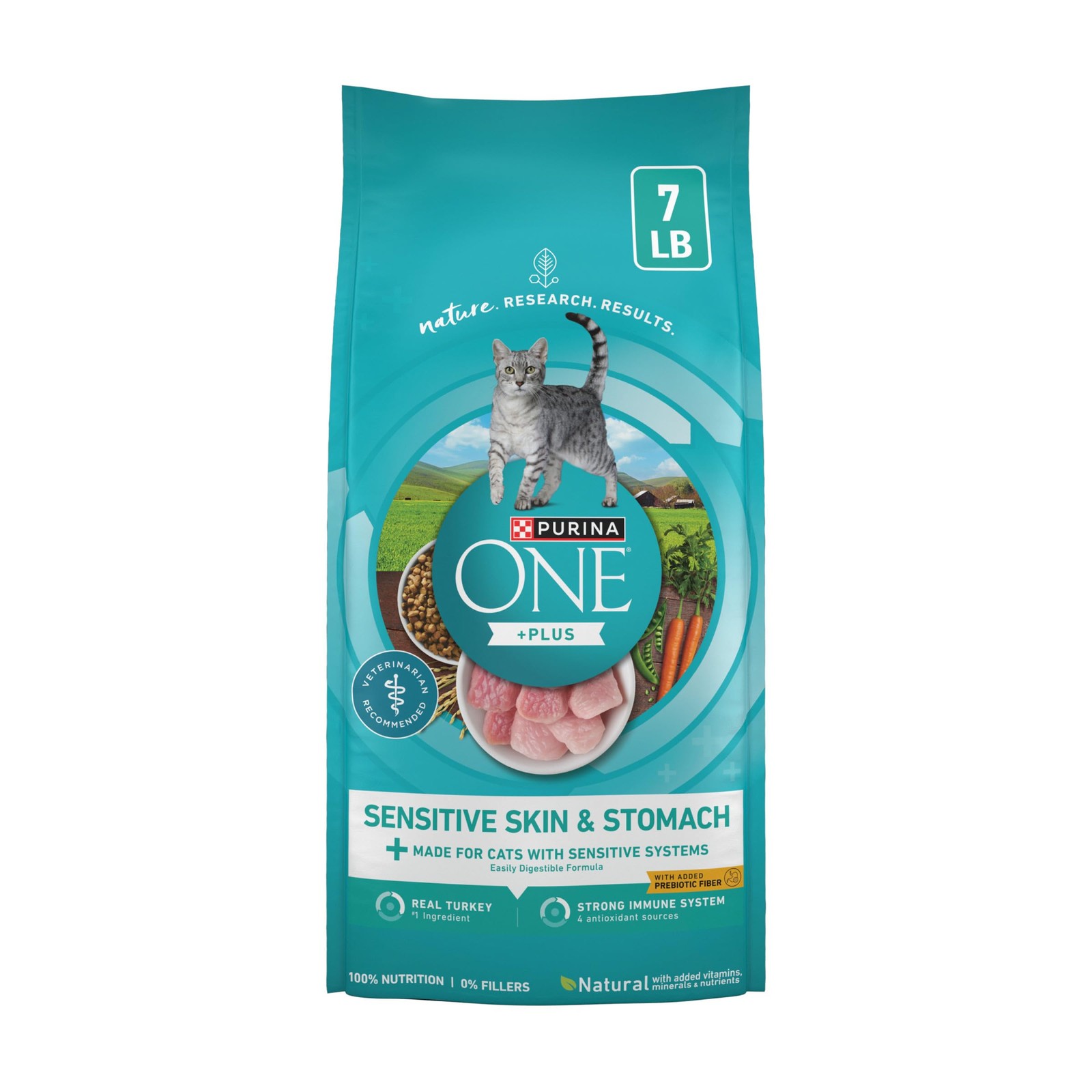 Purina ONE Sensitive Stomach, Skin, Natural Dry Cat 7 lb, Other