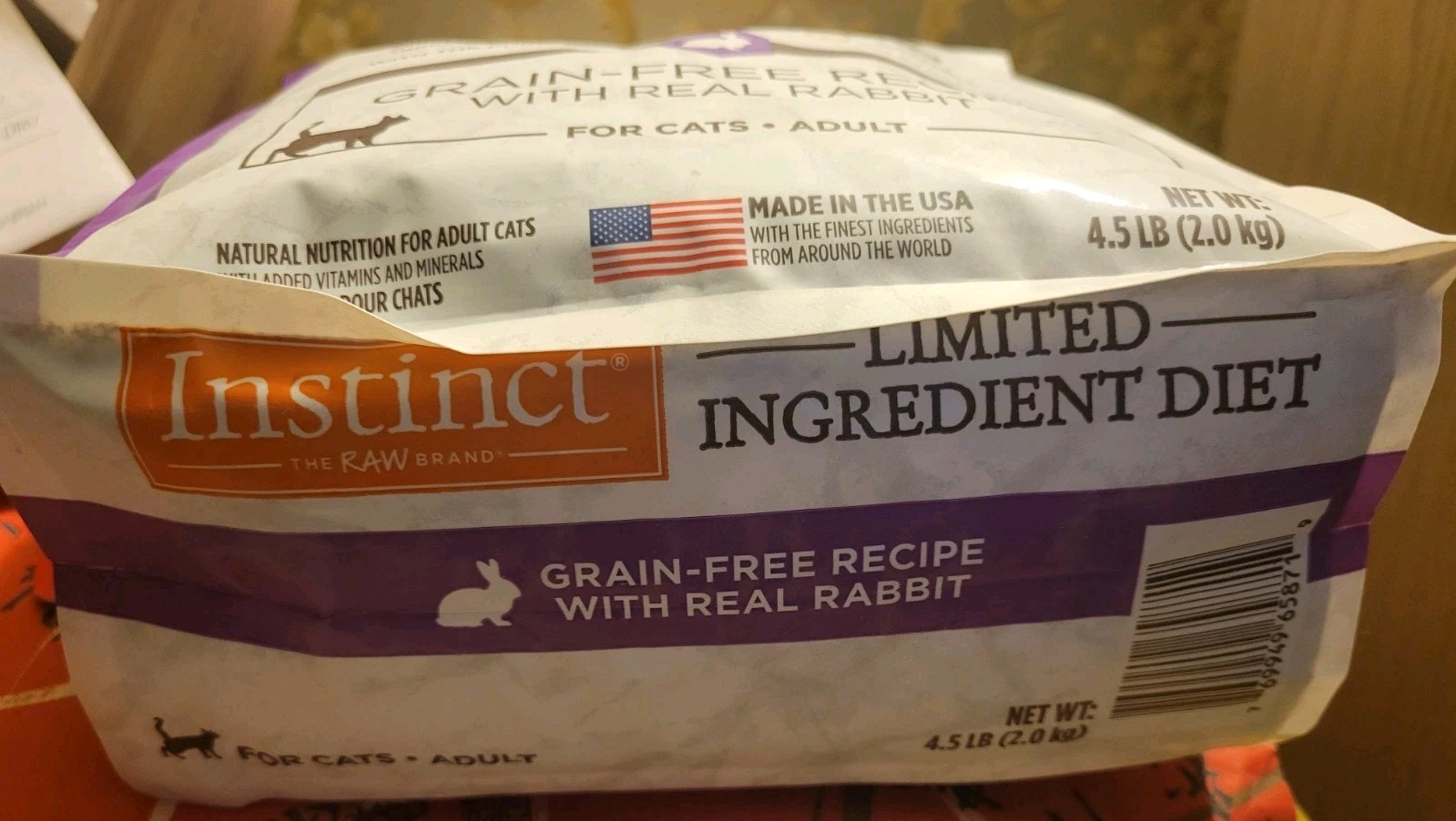 INSTINCT The RAW Brand Rabbit Ltd Ingredient Dry Cat Food Grain Free 4.5lb Bag