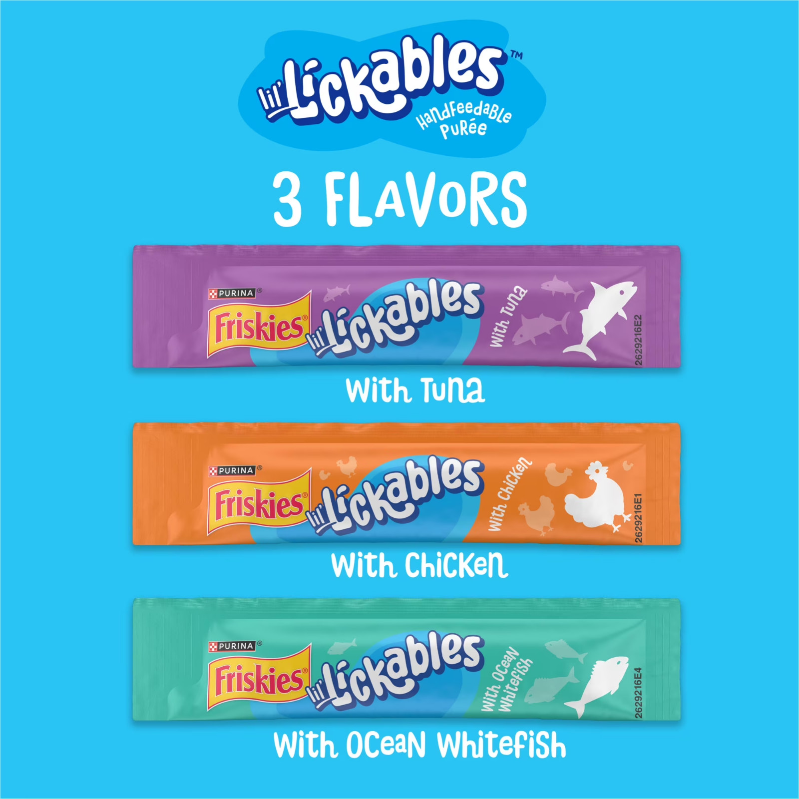 Purina Friskies Lil’ Lickables Chicken, Tuna & Ocean Whitefish Treats Cats 80ct