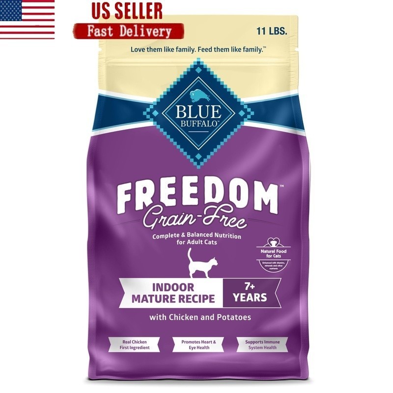 Grain Free Dry Cat Food Chicken Recipe Mature Cats Heart Health Nutrition New