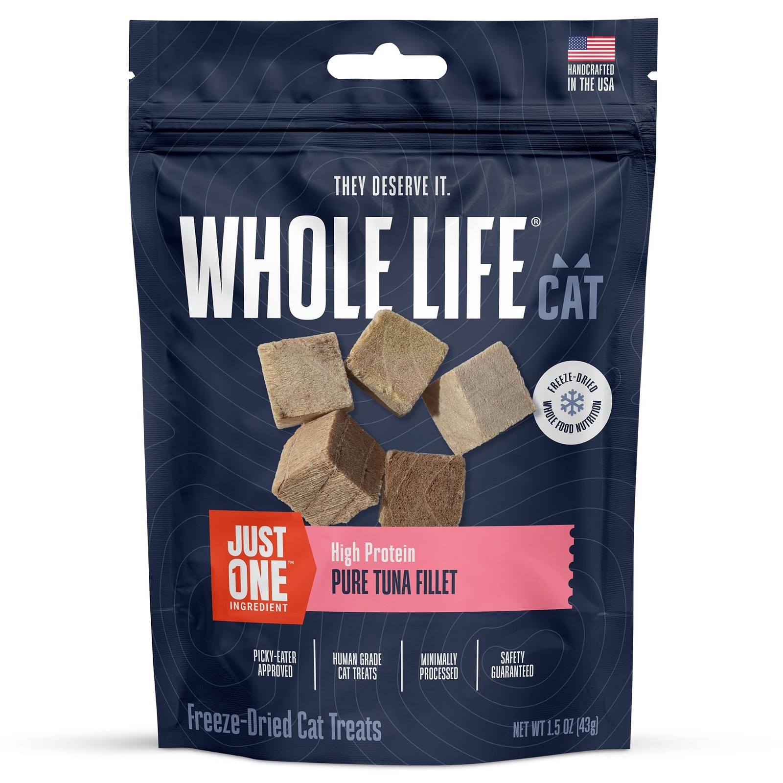 Whole Life Cat Just One Tuna Freeze Dried Cat Treats Human Grade High Protei…