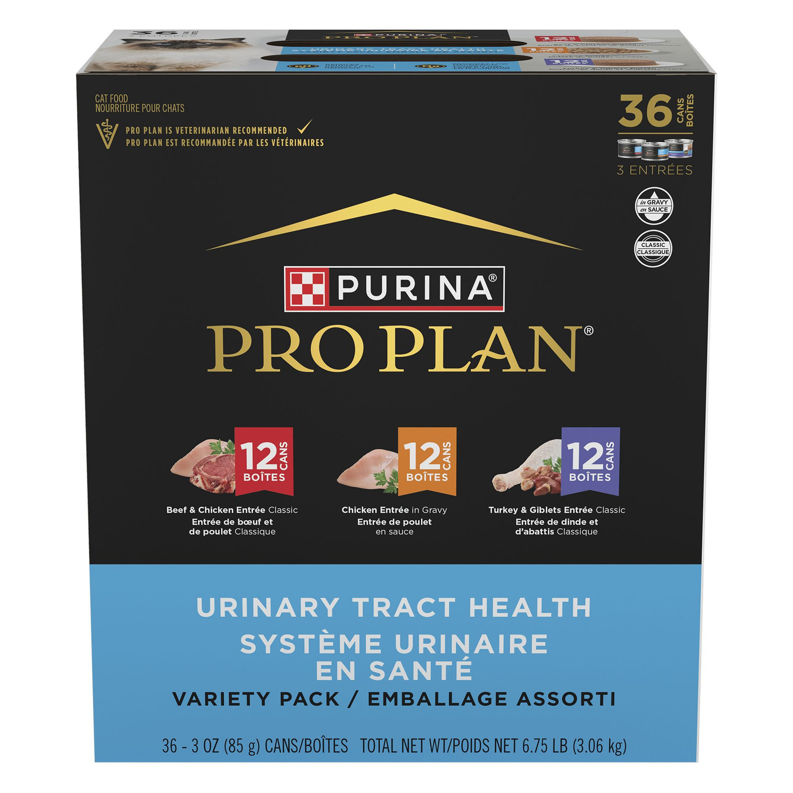 Purina Pro Plan Focus Urinary Tract Health Wet Cat Food Variety Pack 36 x 3 oz