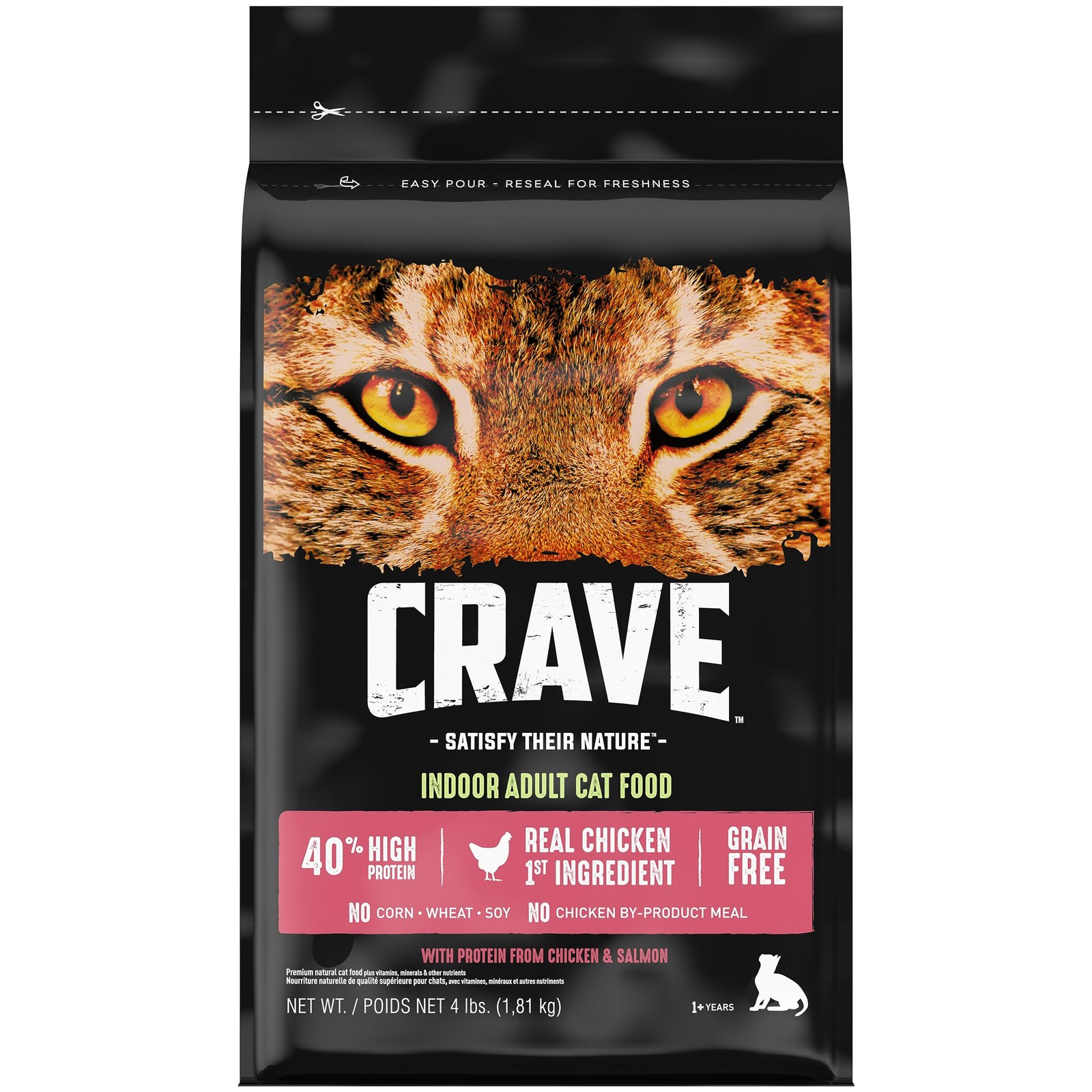 CRAVE Grain Free Indoor Adult High Protein Natural Dry Cat Food with Protein …