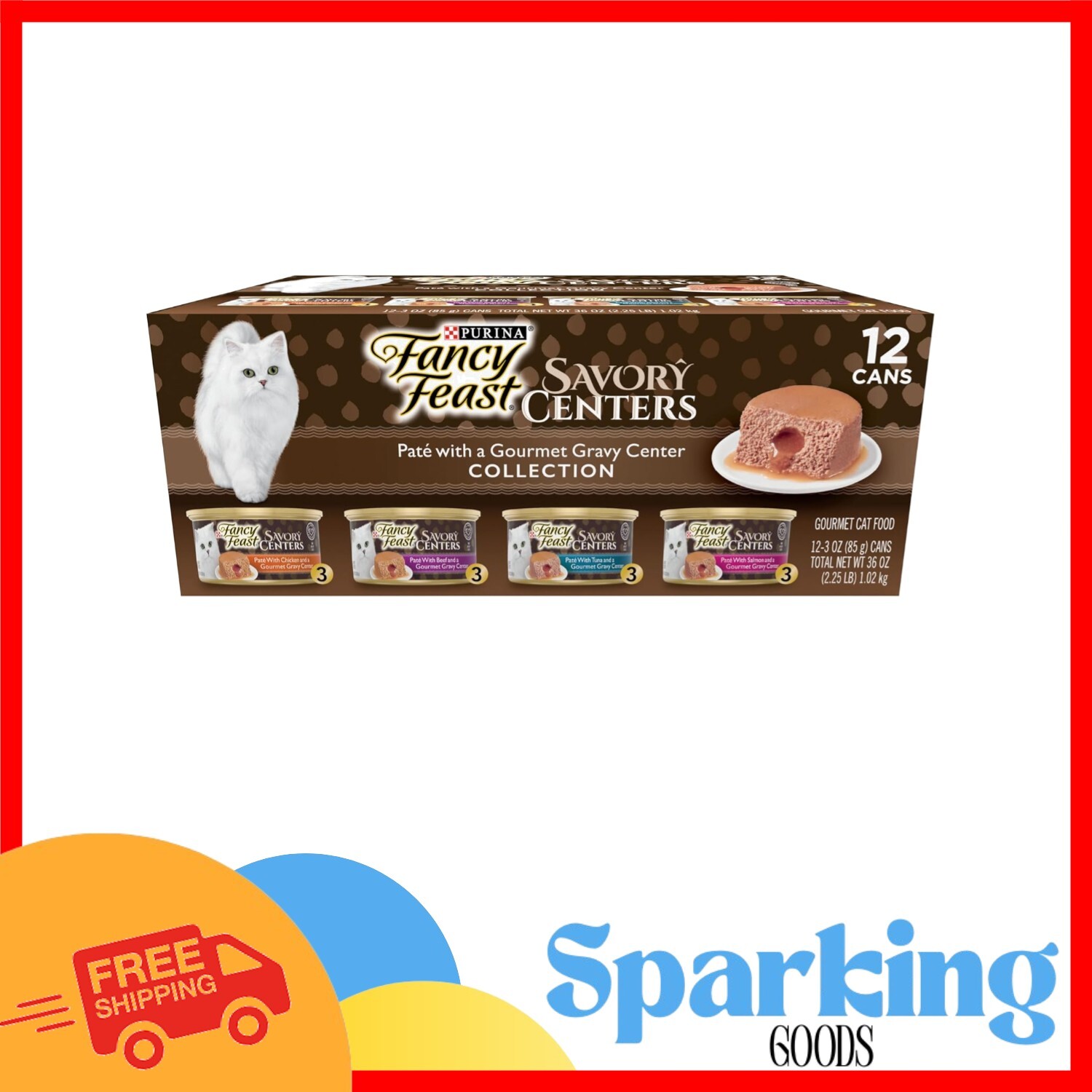 Purina Savory Centers Wet Cat Food Variety Pack – 24 Cans of Gourmet Pate