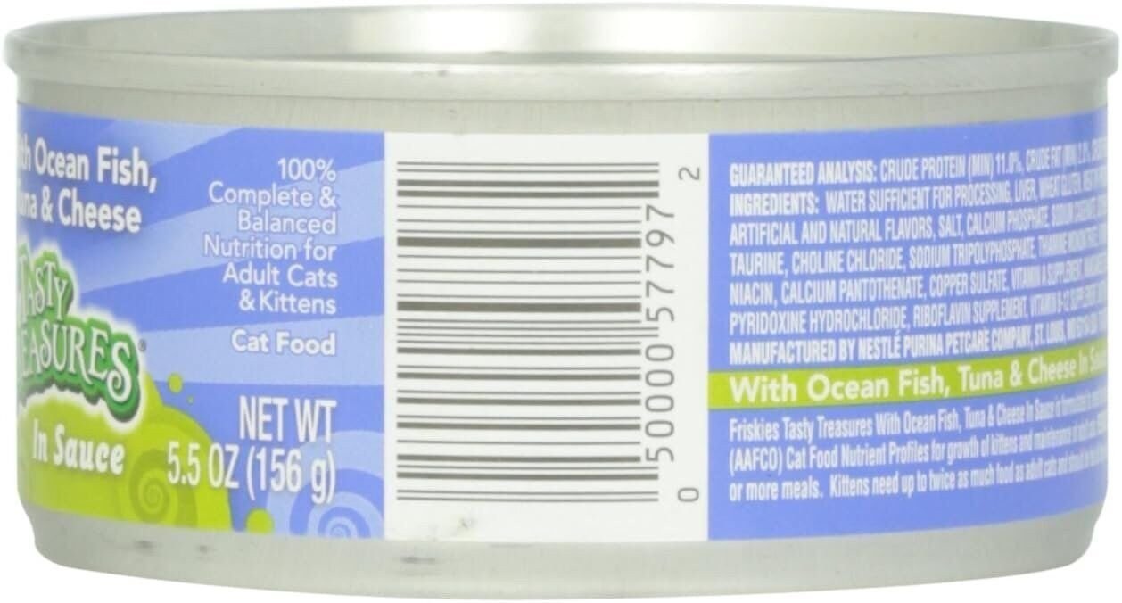 Friskies Canned Tasty Treasures Cat Food, Ocean Whitefish, Tuna And Cheese,…
