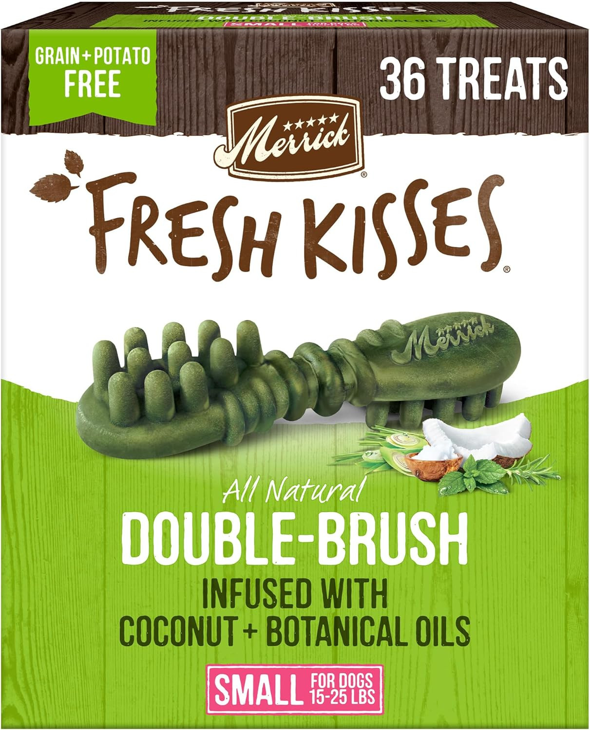 Fresh Kisses Natural Dental Chews Infused with Coconut and Botanical Oils for Sm