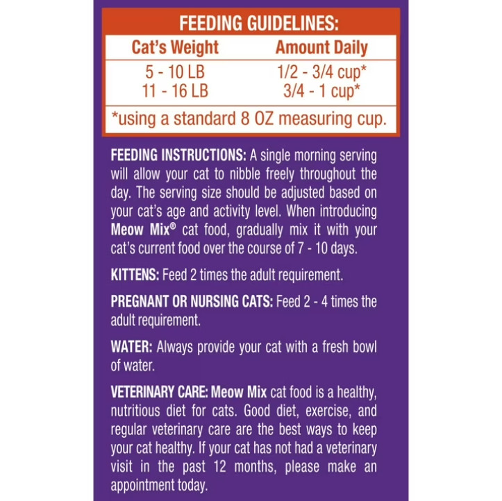 Meow Mix Original Choice Dry Cat Food 16 lb Bag Complete Balanced Nutrition