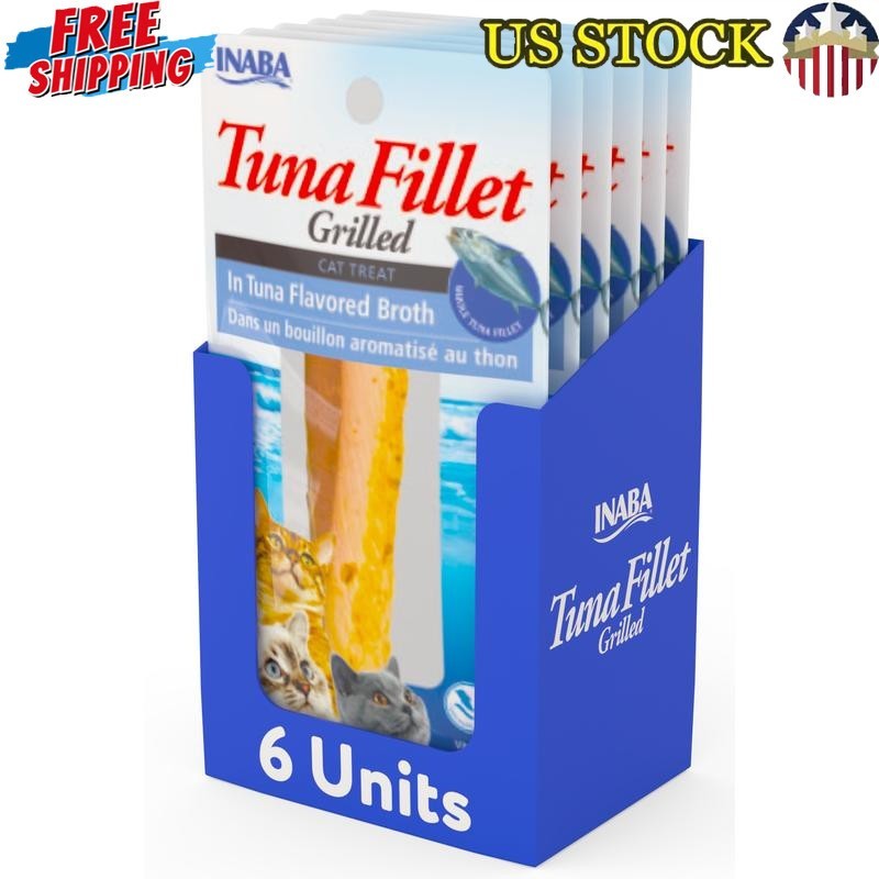Premium Grilled Tuna Cat Treats Hand-Cut Moisture Packed Vitamin E 6-Pack New
