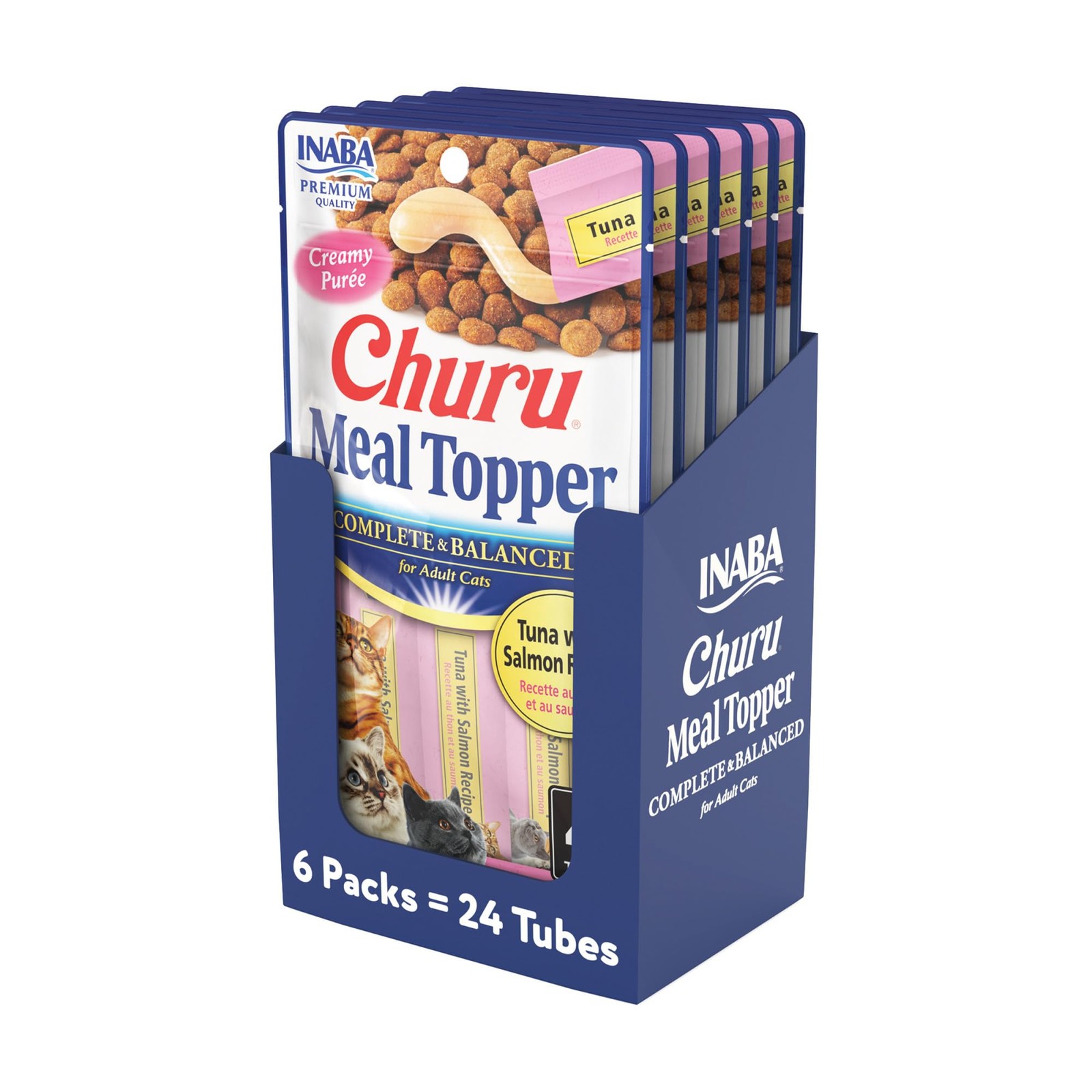 INABA Churu Meal Topper for Cats, Complete & Balanced, 0.5 Ounce (Pack of 24)