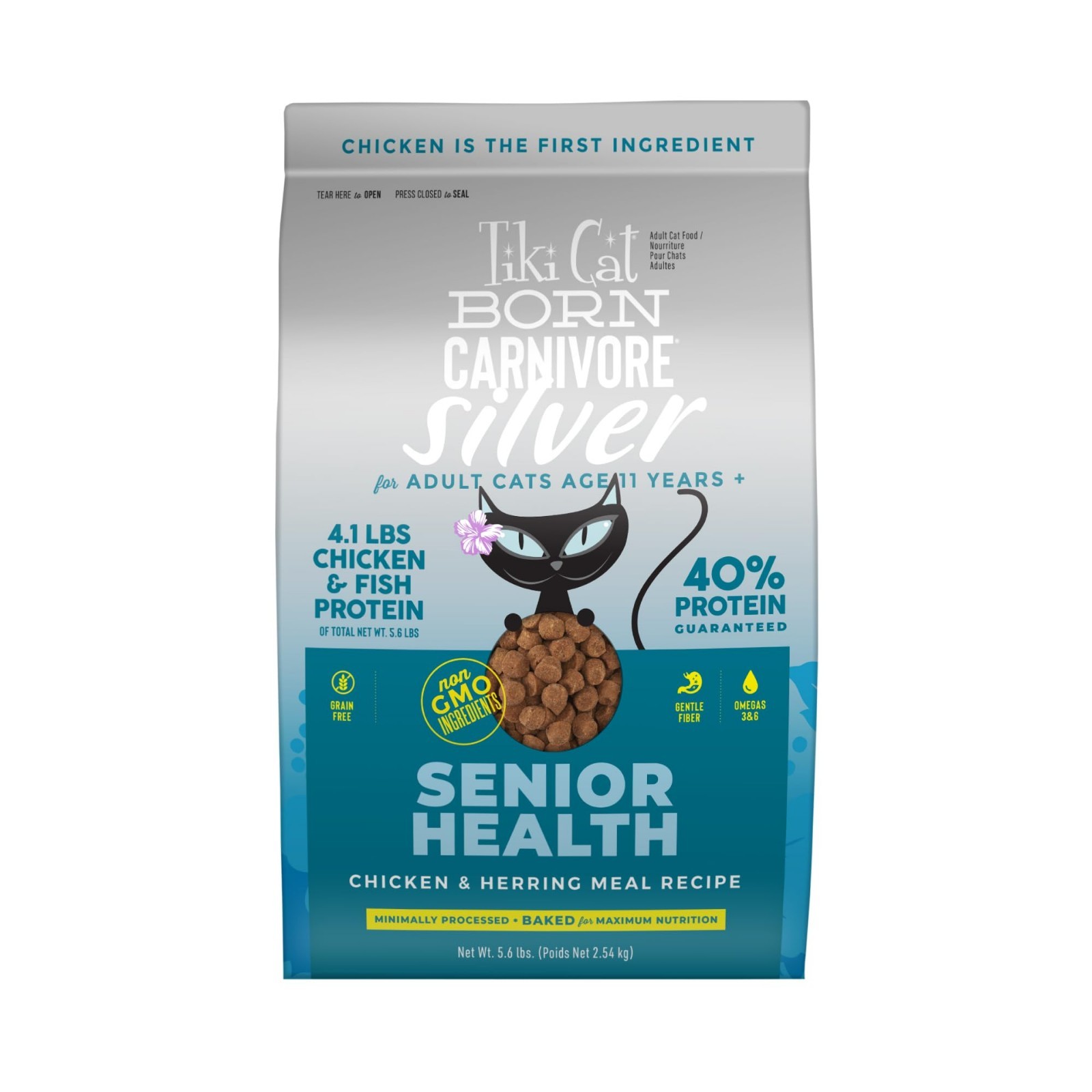 Premium Senior Cat Food, Non-GMO, Grain-Free, 5.6 lbs, Healthy Nutrition for Sen