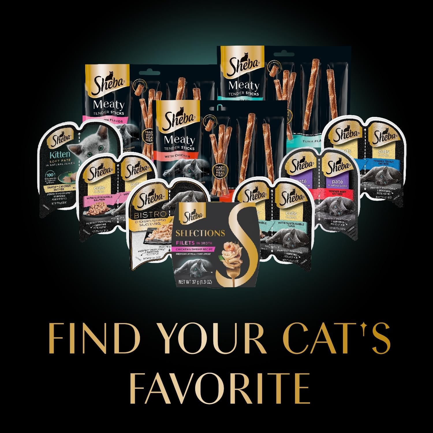 Wet Cat Food Variety Pack, Chicken & Tuna Filets in Broth, 16 Cups Total