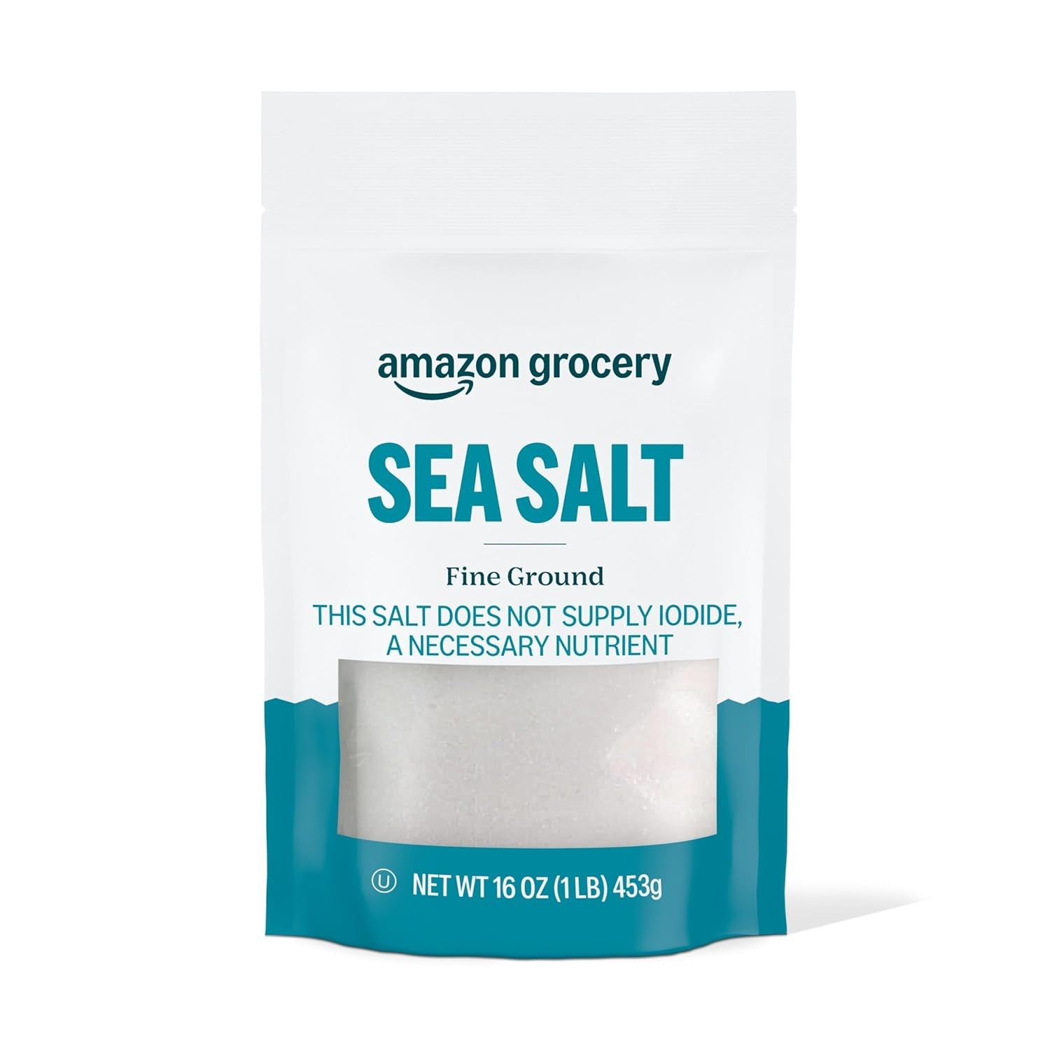 Sea Salt Fine Ground 16 oz, Resealable Bag, Kosher, No Artificial Flavors
