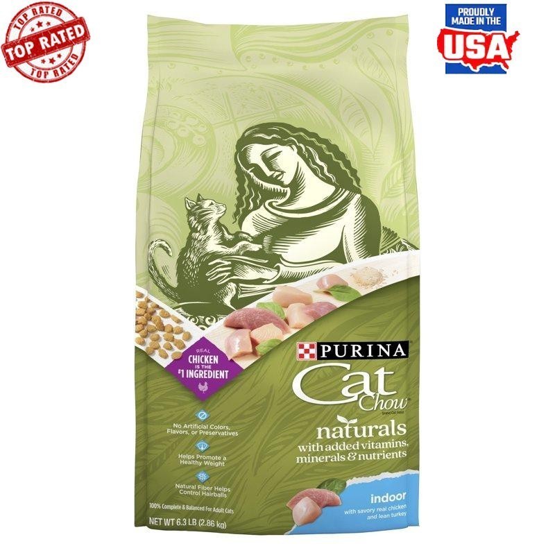 Natural Cat Food Chicken Turkey 6.3 Lb Indoor Cat Kibble No Artificial Flavors