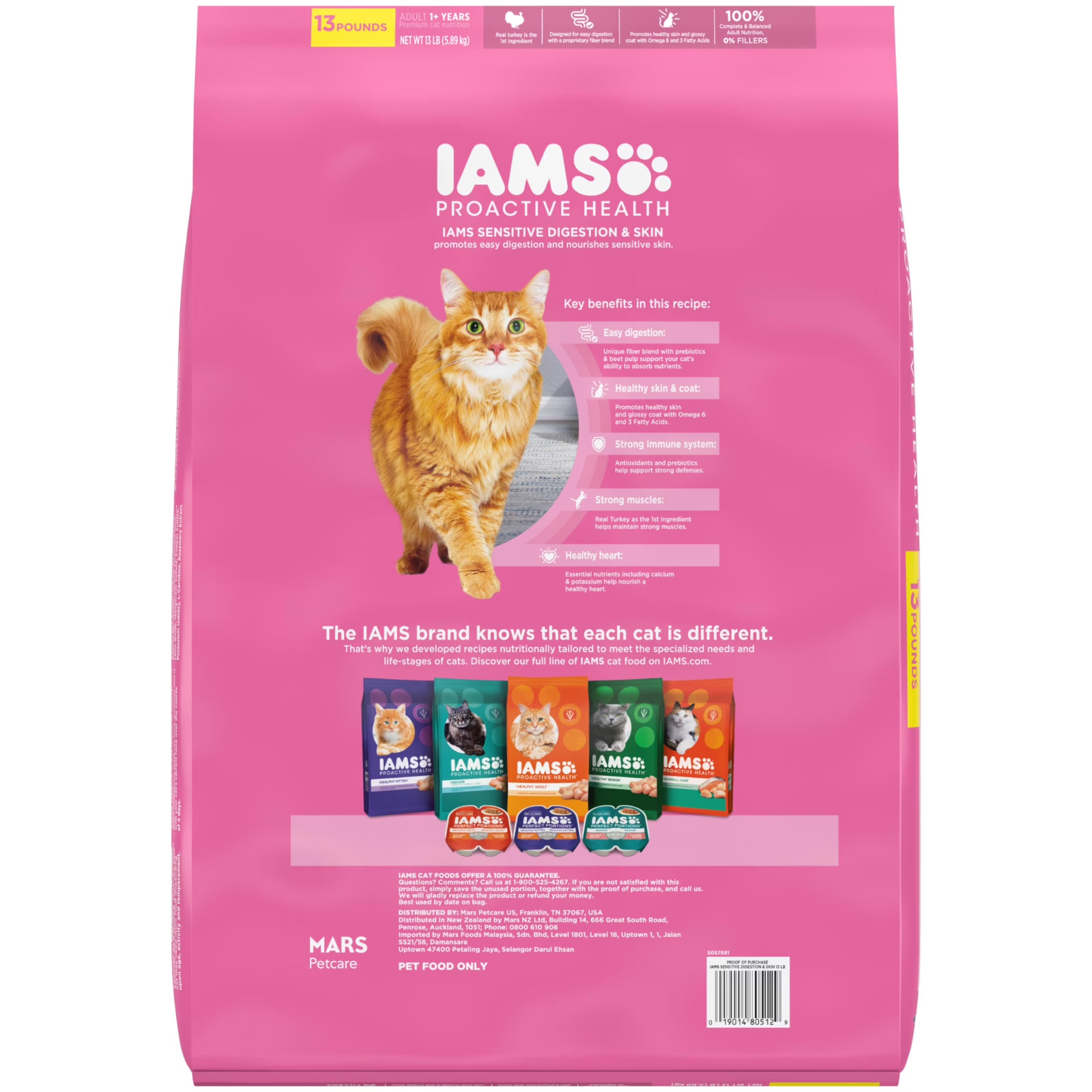 Iams Proactive Health Turkey Dry Cat Food, 13 Lb Bag