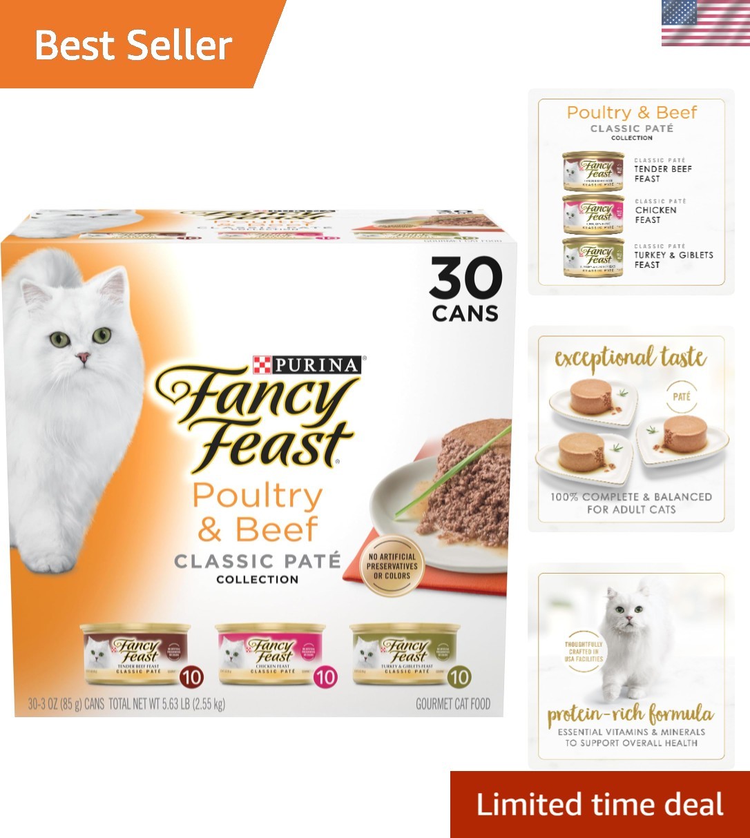Purina Classic Pate Collection – High Protein Grain Free Cat Food Variety Pack
