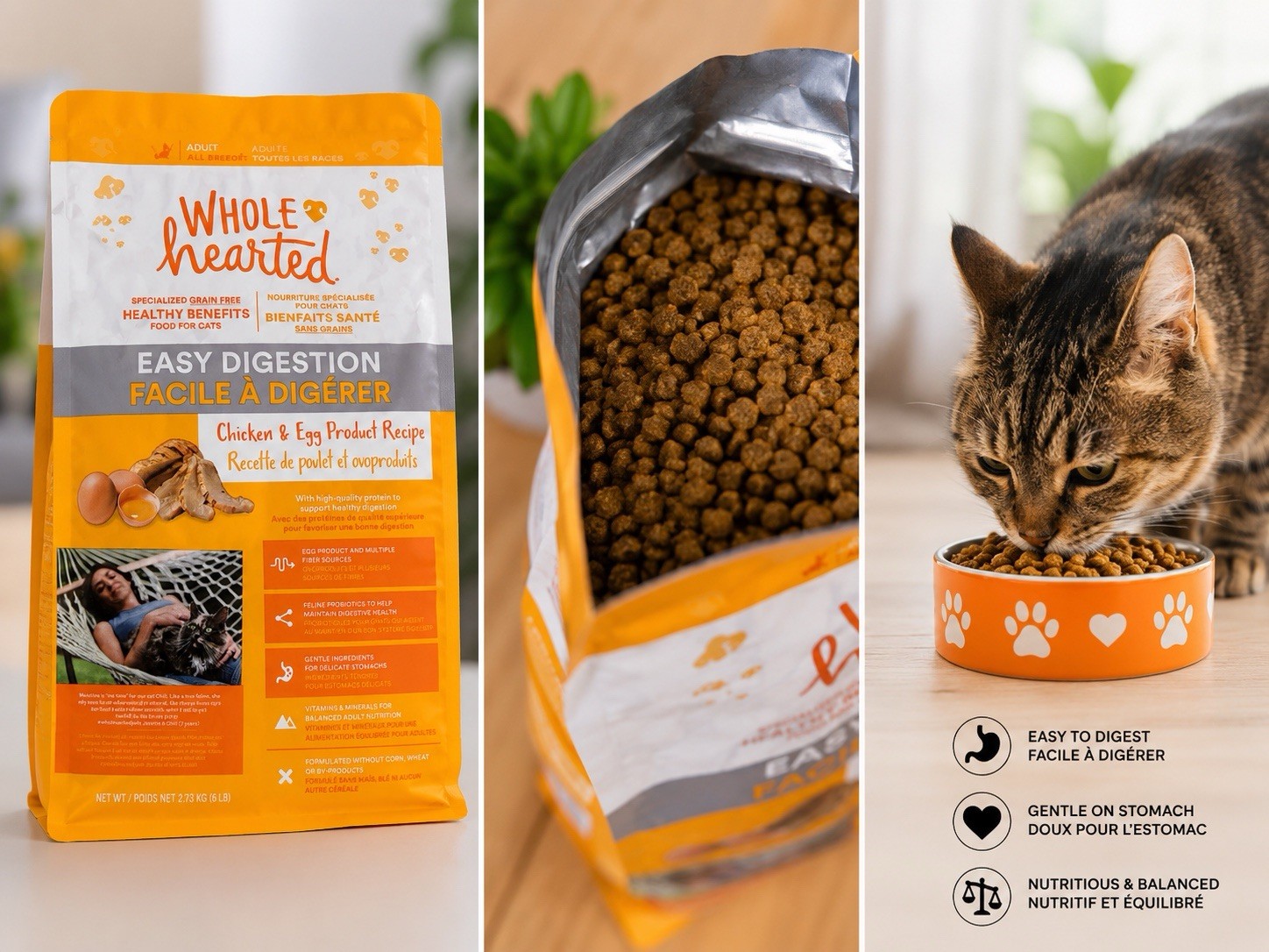 Whole hearted Easy Digestion Grain Free Dry Cat Food, Chicken & Egg Recipe