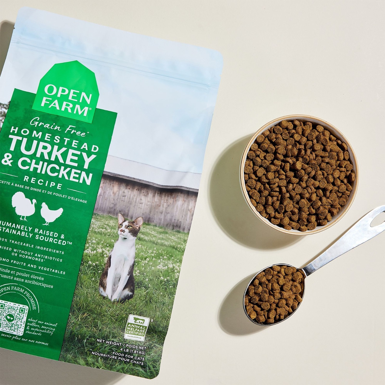 Open Farm Grain Free Adult Dry Cat Food, Chicken & Turkey, 8Lb
