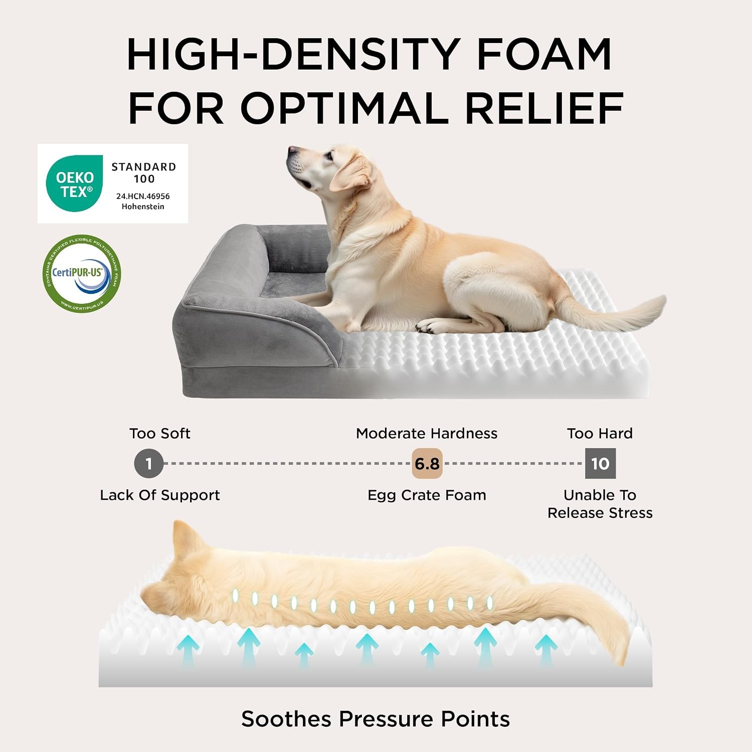 Bedsure XL Orthopedic Dog Bed for Extra Large Dogs – Washable XLarge Dog Cat Bed